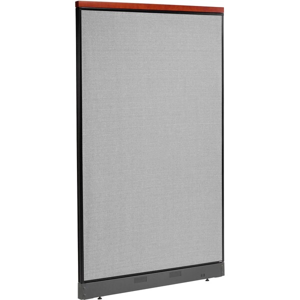 Interion By Global Industrial Interion Deluxe Office Partition Panel with Pass Thru Cable, 48-1/4inW x 77-1/2inH, Gray 277560PGY - main